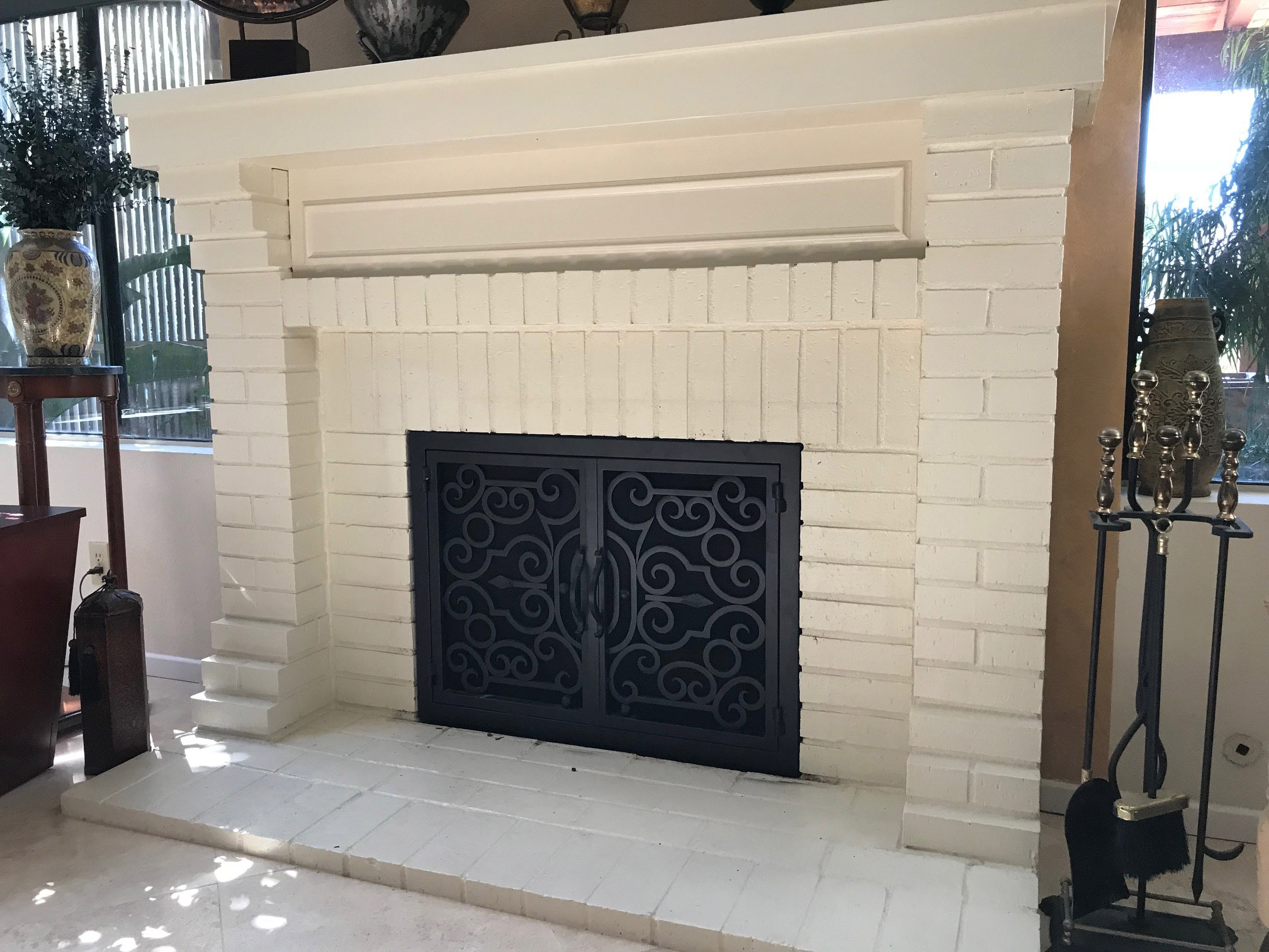 Hand forged wrought iron Fireplace Door FD001