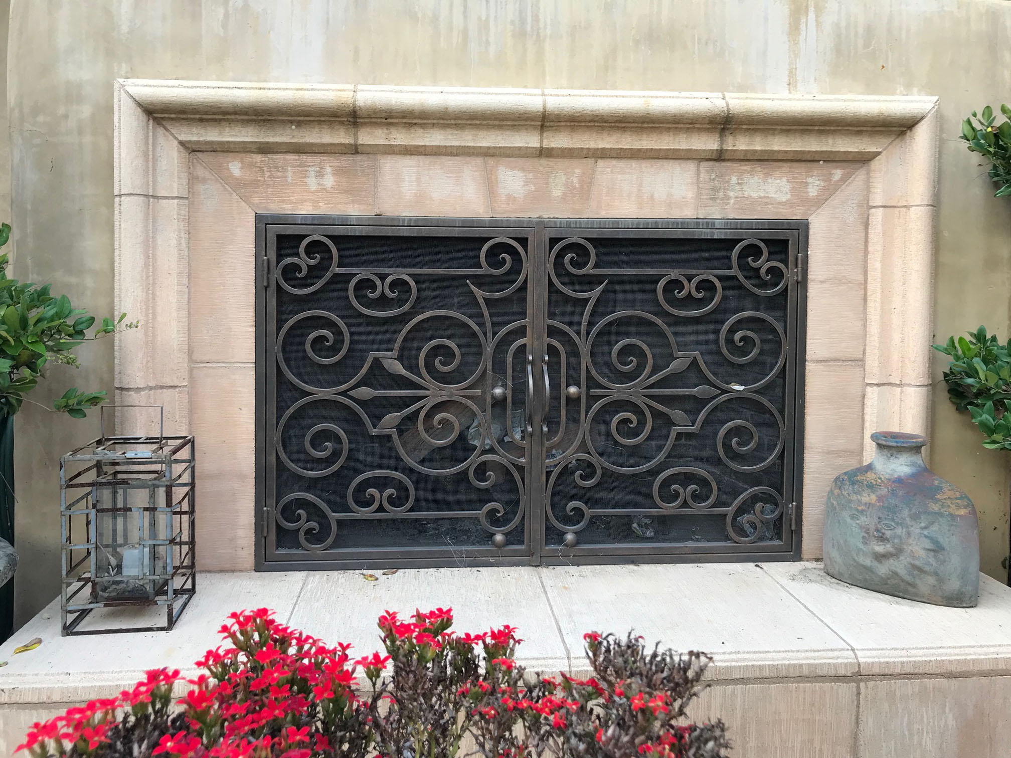 Hand forged wrought iron Fireplace Door FD001