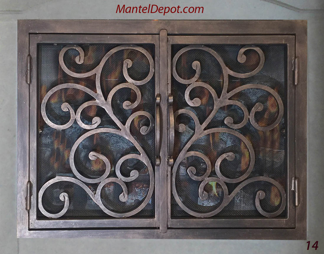 Hand Iron Fireplace Doors FD014 from Mantel Depot in San Diego
