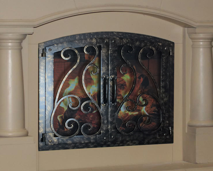 Hand Iron Fireplace Doors FD086 from Mantel Depot in San Diego