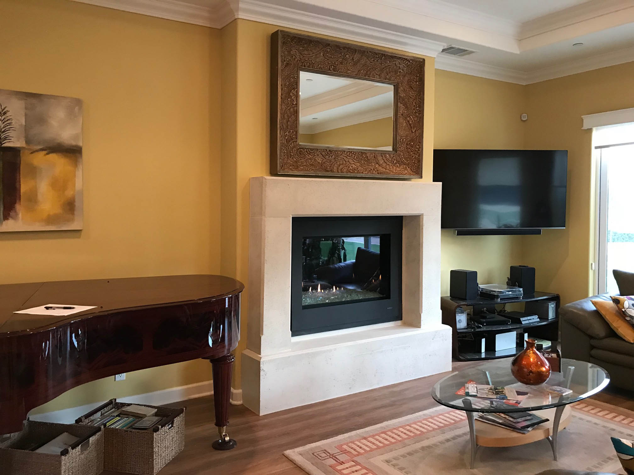 Fireplace mantel picture