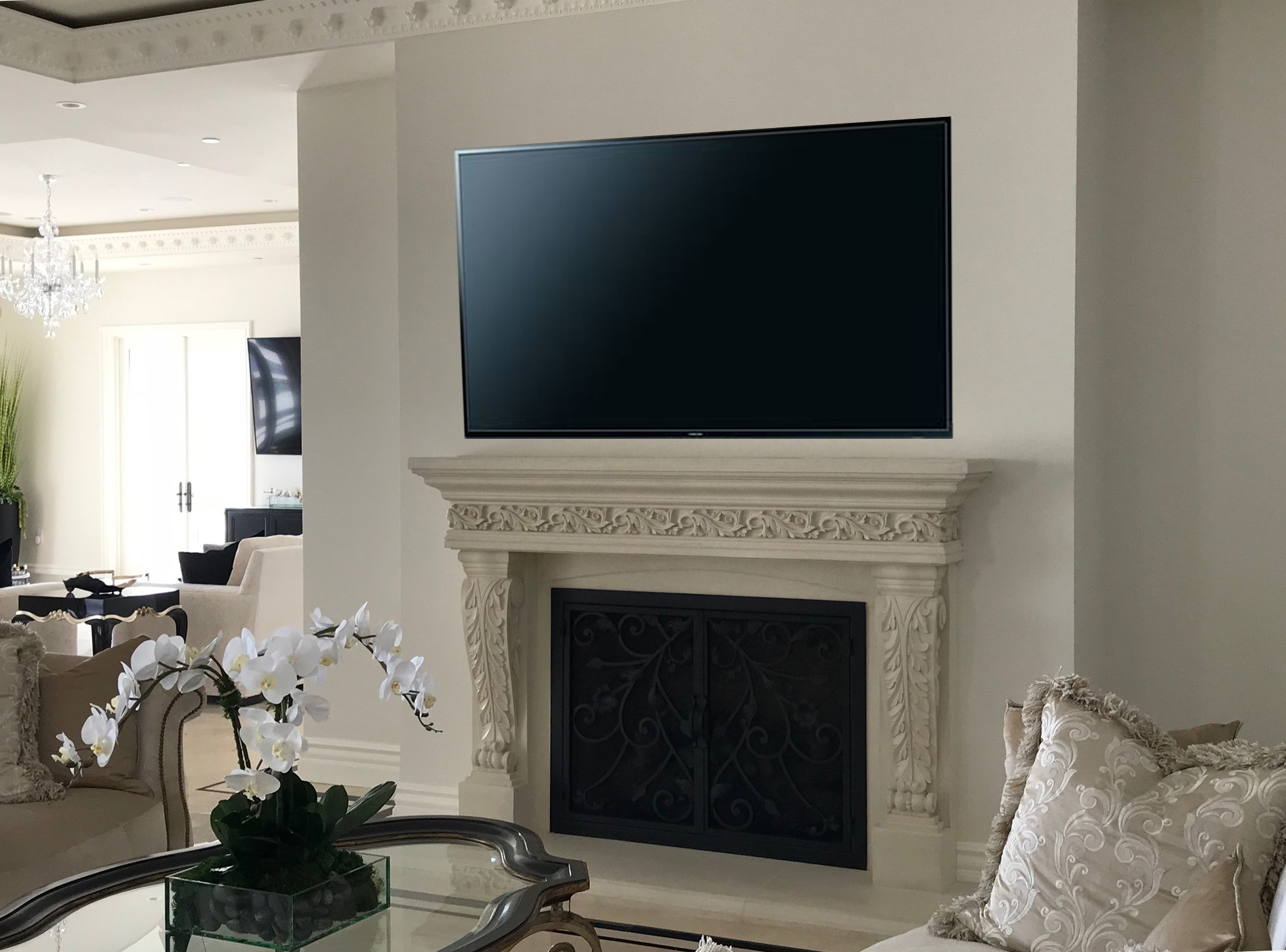 Fireplace mantel picture