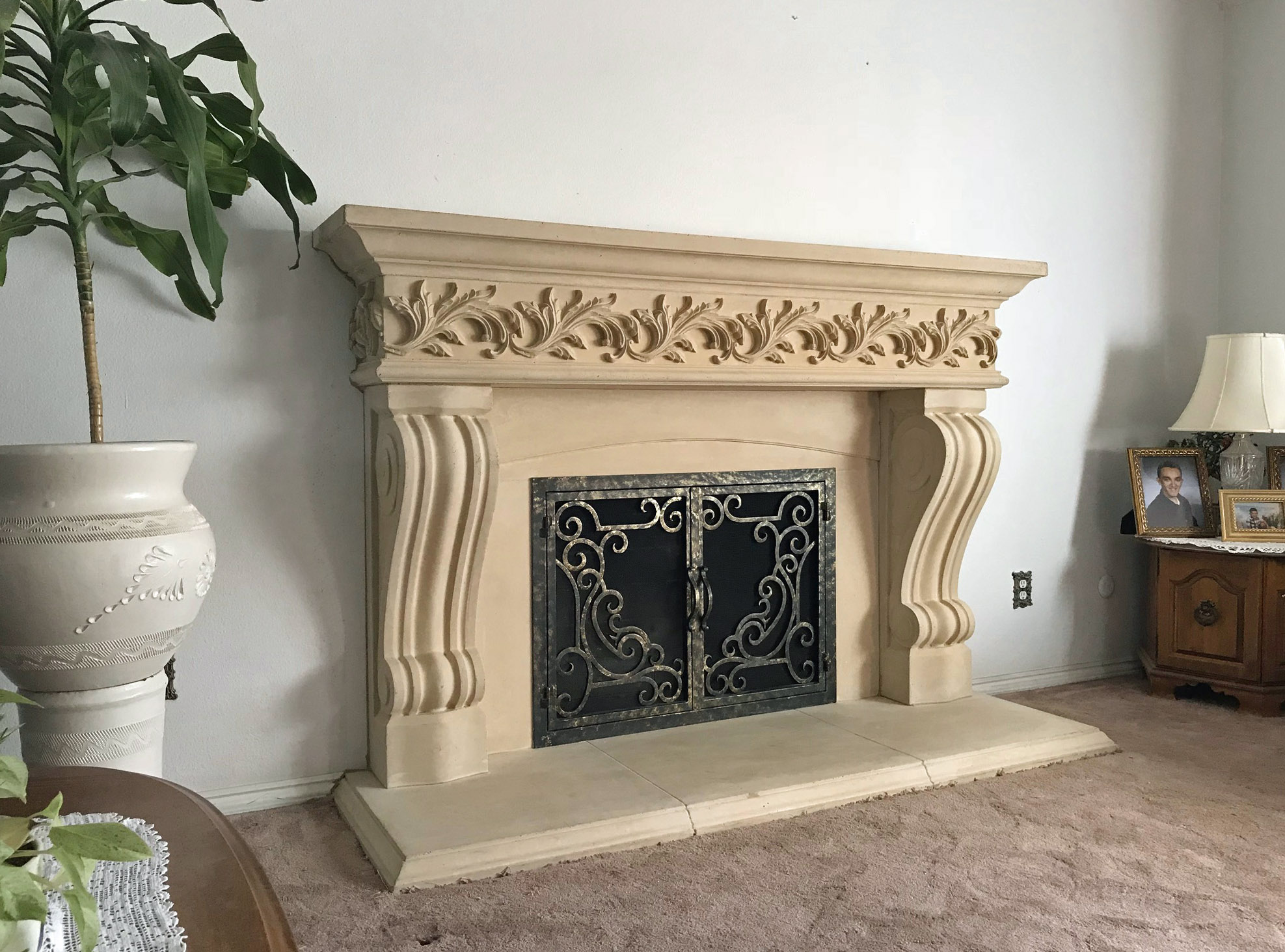 Fireplace mantel picture