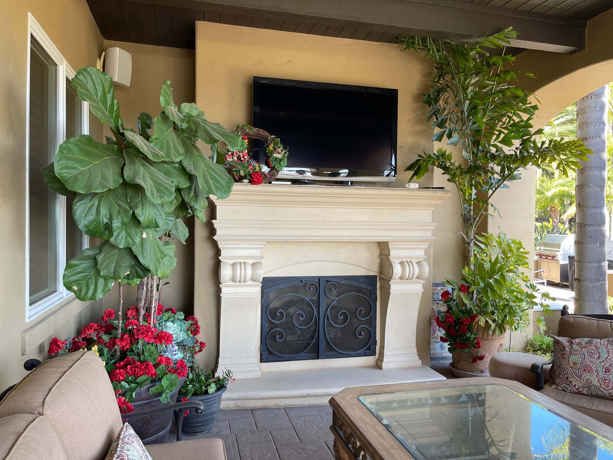 Fireplace mantel picture