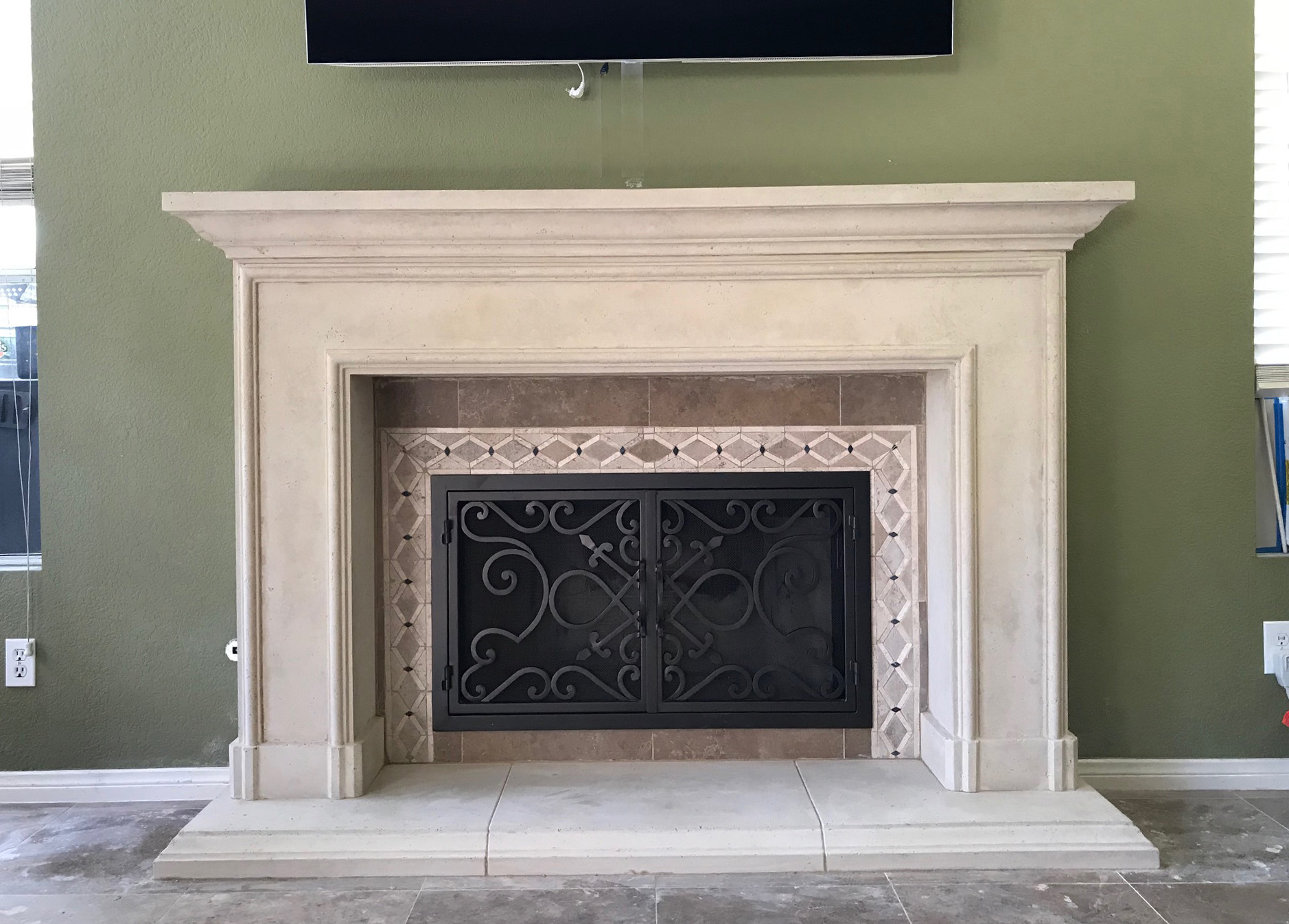 Fireplace mantel picture