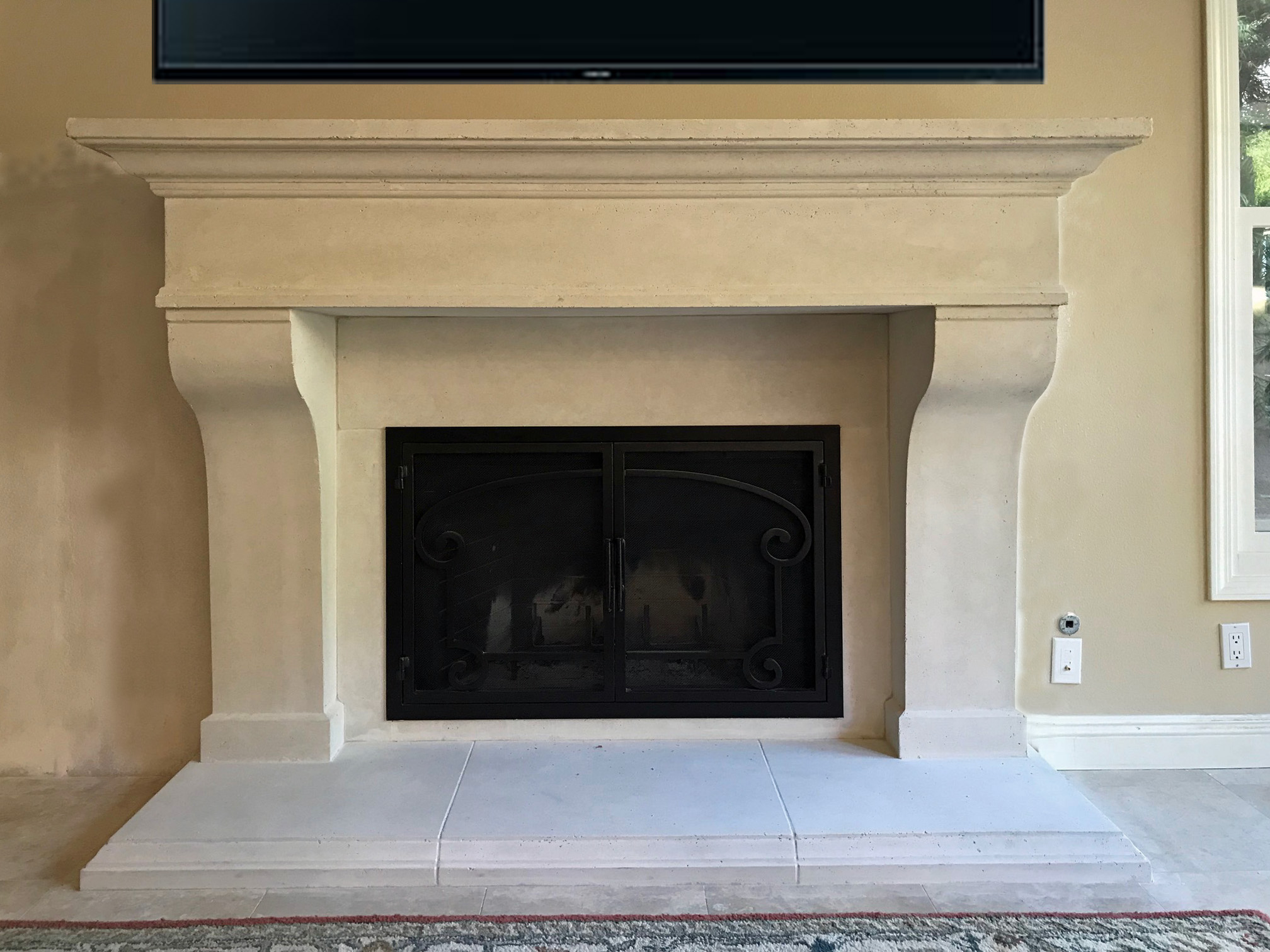 FM092 Fireplace Mantels, Fireplace surrounds, Iron Fireplace Doors and