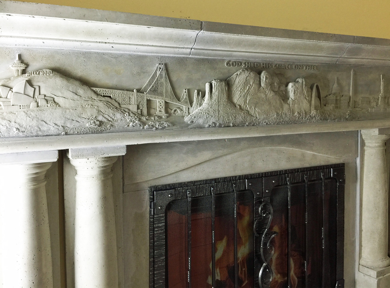 Fireplace mantel picture