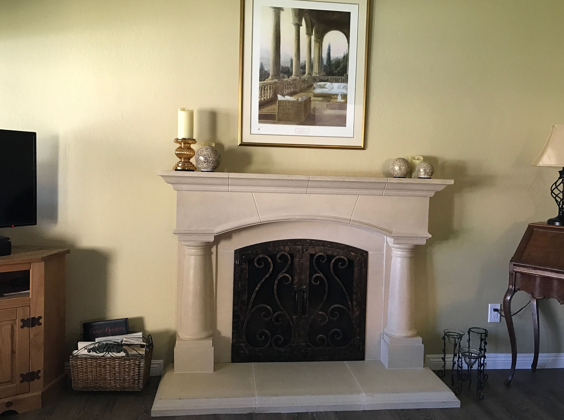 Fireplace mantel picture