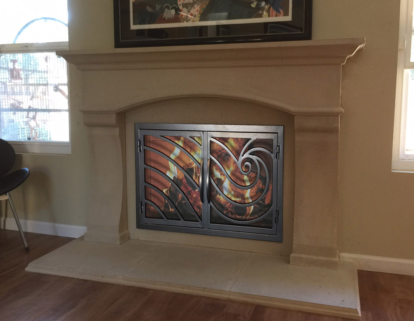 Fireplace mantel picture