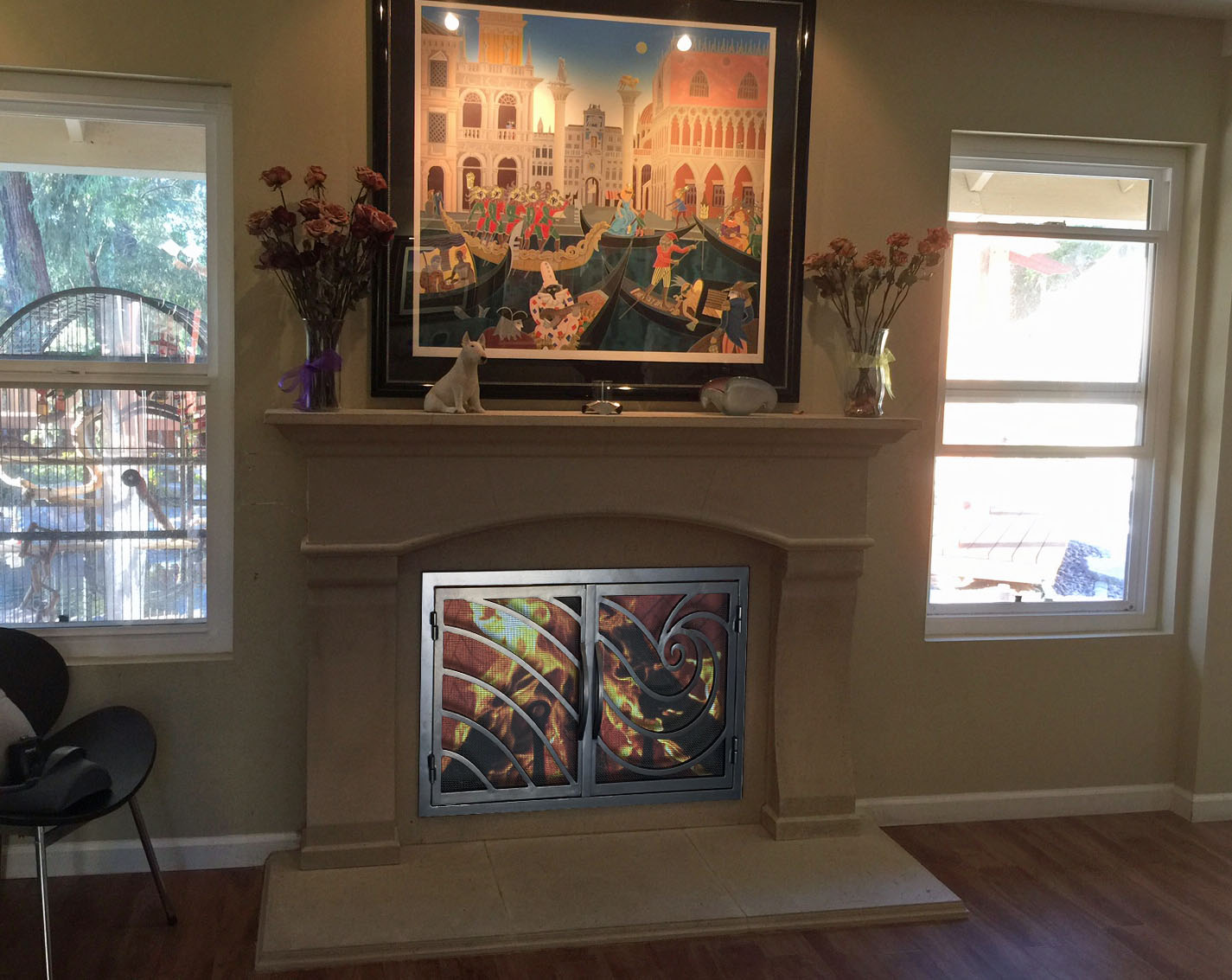Fireplace mantel picture