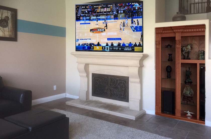 Fireplace mantel picture