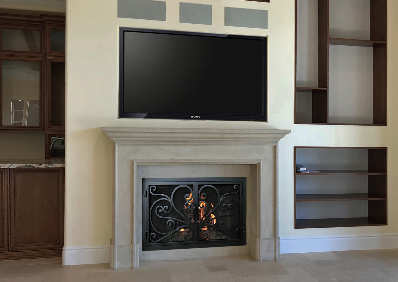 Fireplace mantel picture