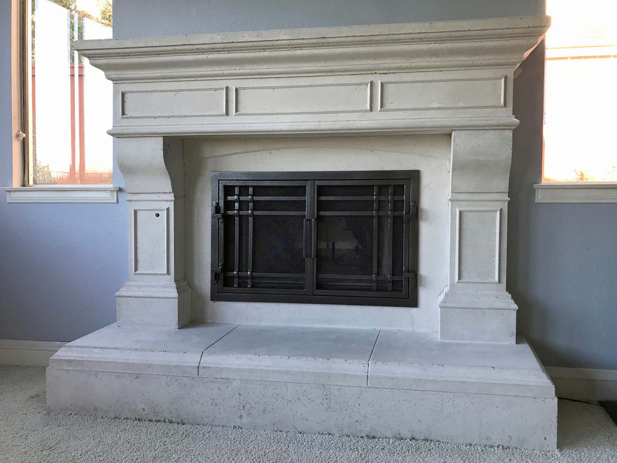 FM077 Fireplace Mantels, Fireplace surrounds, Iron Fireplace Doors and