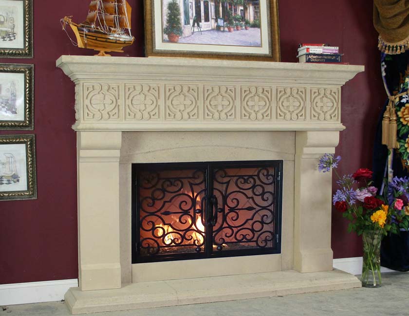 MT733 Fireplace Mantels, Fireplace surrounds, Iron Fireplace Doors and